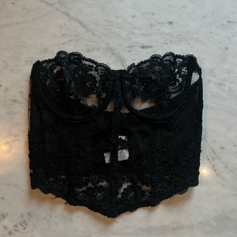 vintage gold label Victoria's Secret Black Lace corset - Picture 5 of 5